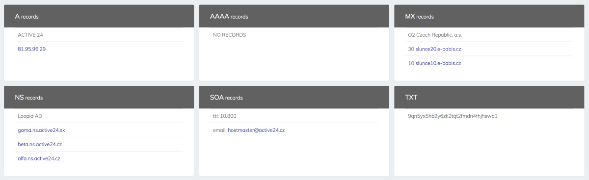 What the e-babis.cz Domain Tells Us